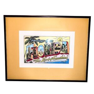 1940s State of Florida Framed Print - Nostalgic Travel Art for Retro Decor